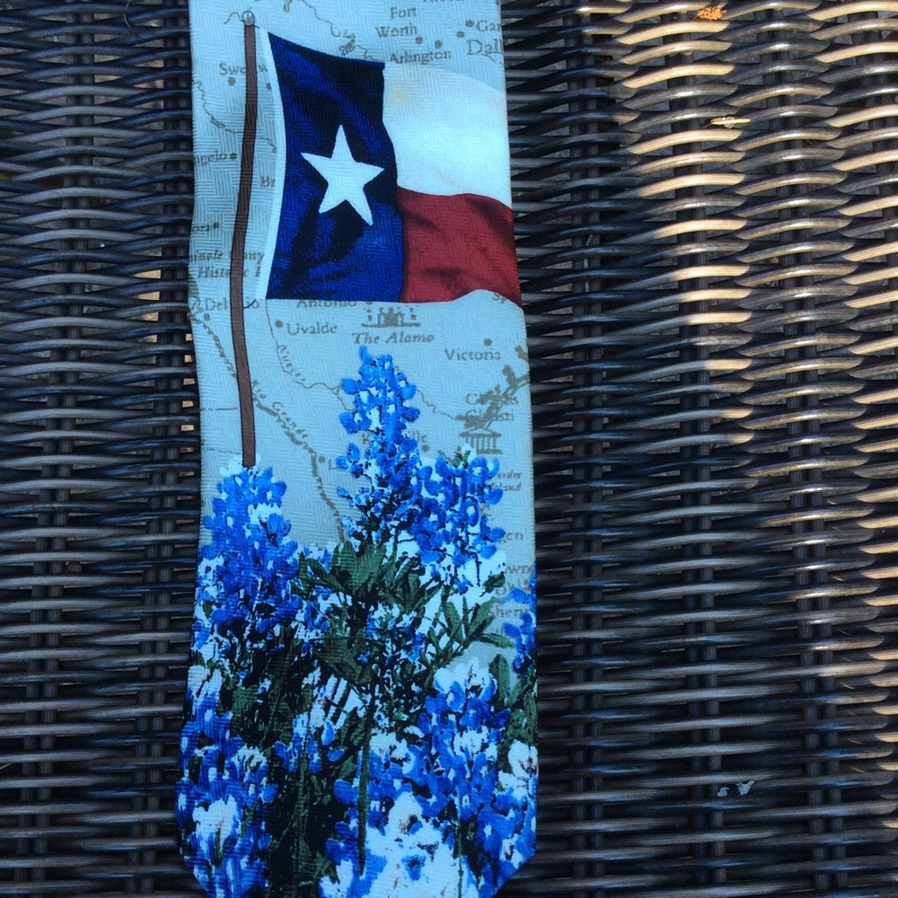 Texas Silk Tie. Ralph marlin 1999 Flag Blue Bonnet